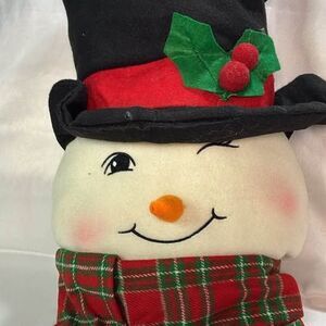 Hanging Plush Snowman Head Christmas Decoration